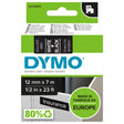 Dymo Tape D1 12mmx7m white/black – Labeltape (billede 1)