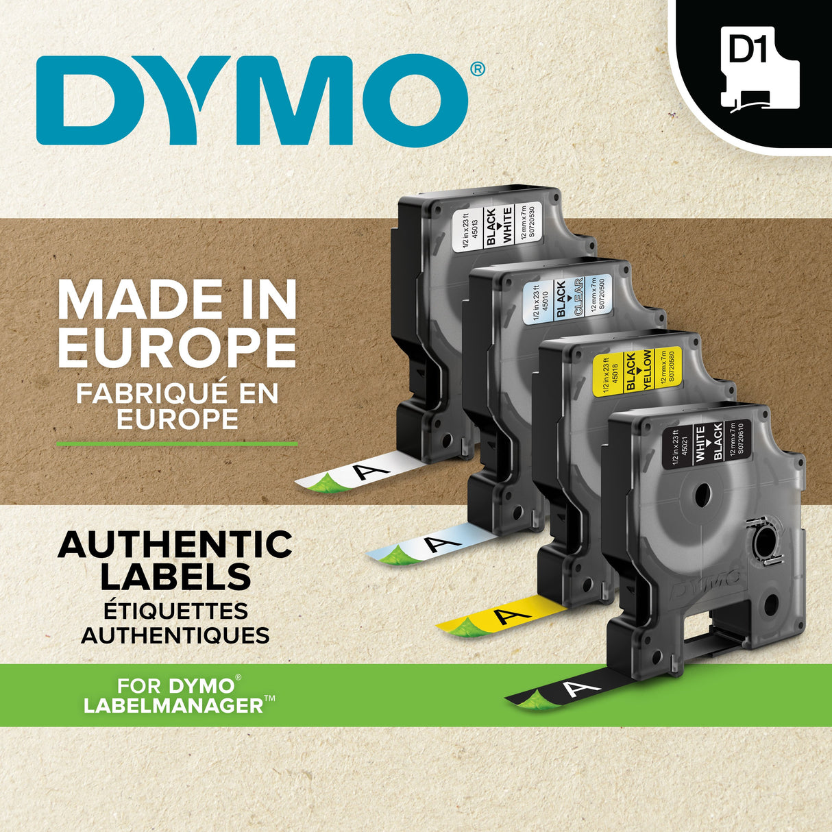 Dymo Tape D1 9mmx7m black/clear – Labeltape (billede 3)