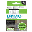 Dymo Tape D1 6mmx7m black/clear – Labeltape (billede 1)