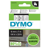 Dymo Tape D1 6mmx7m black/clear – Labeltape (billede 1)