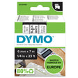 Dymo Tape D1 6mmx7m black/white – Labeltape (billede 1)