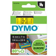 Dymo Tape D1 6mmx7m black/yellow – Labeltape (billede 1)