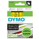 Dymo Tape D1 19mmx7m black/yellow – Labeltape (billede 1)