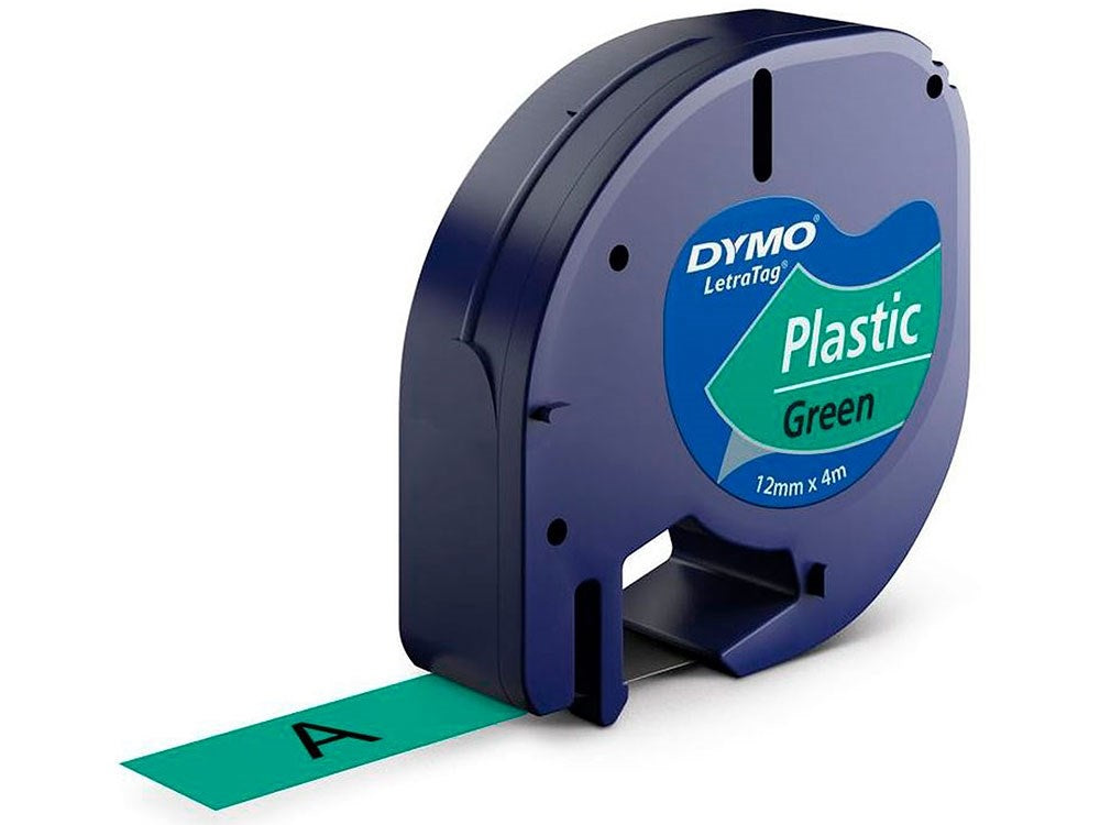 Dymo Tape LetraTag plastic 12mmx4m green – Labeltape