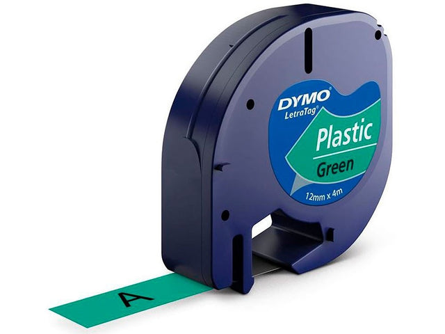 Dymo Tape LetraTag plastic 12mmx4m green – Labeltape