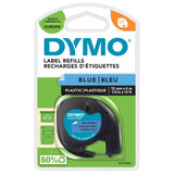Dymo Tape LetraTag plastic 12mmx4m blå – Labeltape (billede 1)