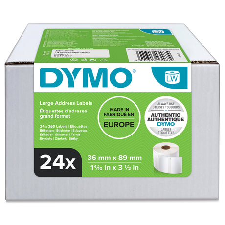 Dymo Label Addressing 36x89 perm white (24 rl of 260 labels) (billede 1)