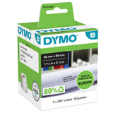 Dymo Label Addressing 36x89 perm white(2x260) (billede 1)