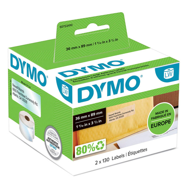 Dymo Label Addressing 36x89 perm transp (260) (billede 1)
