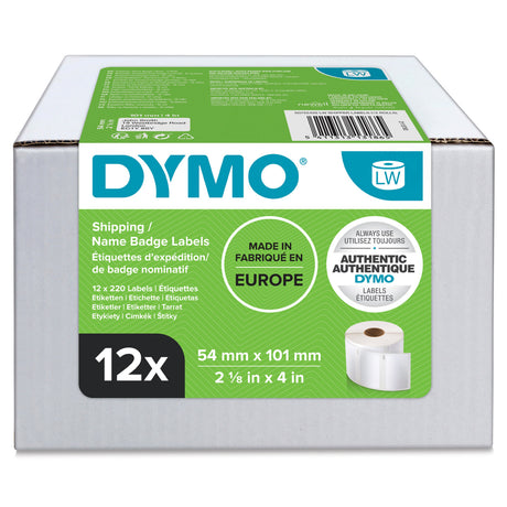 Dymo Label Ship/naming 54x101 perm white(220) x (12) – Etiketter (billede 1)