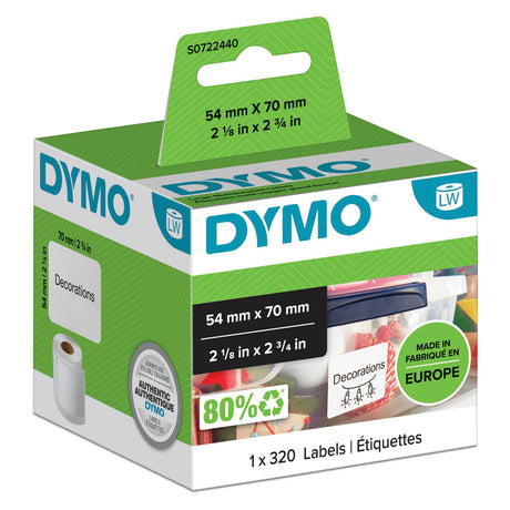 Dymo Label Multipurpose 54x70 perm white(320) – Etiketter (billede 1)