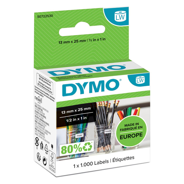 Dymo Label Multi 25x13 double remov white(1000) – Etiketter (billede 1)