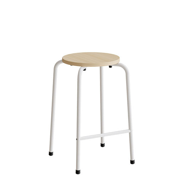 Taburet David 119, birk laminat, hvidt stel – image 1