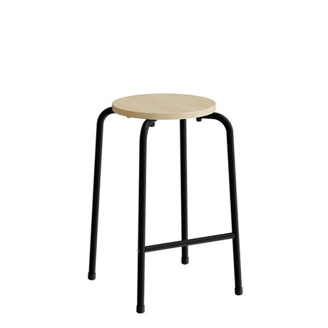 Taburet David 119, massiv birk, sort stel