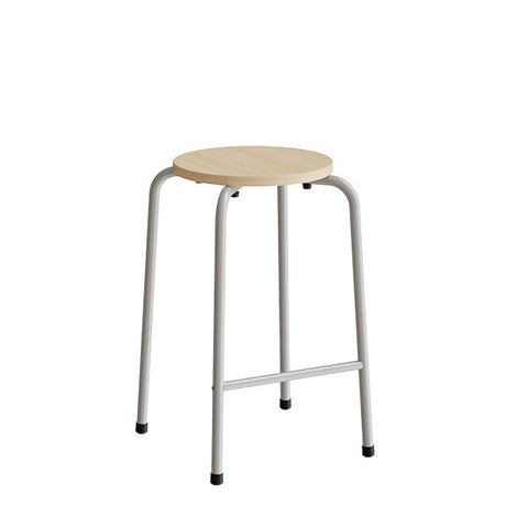 Taburet David 119, birk laminat, alu stel