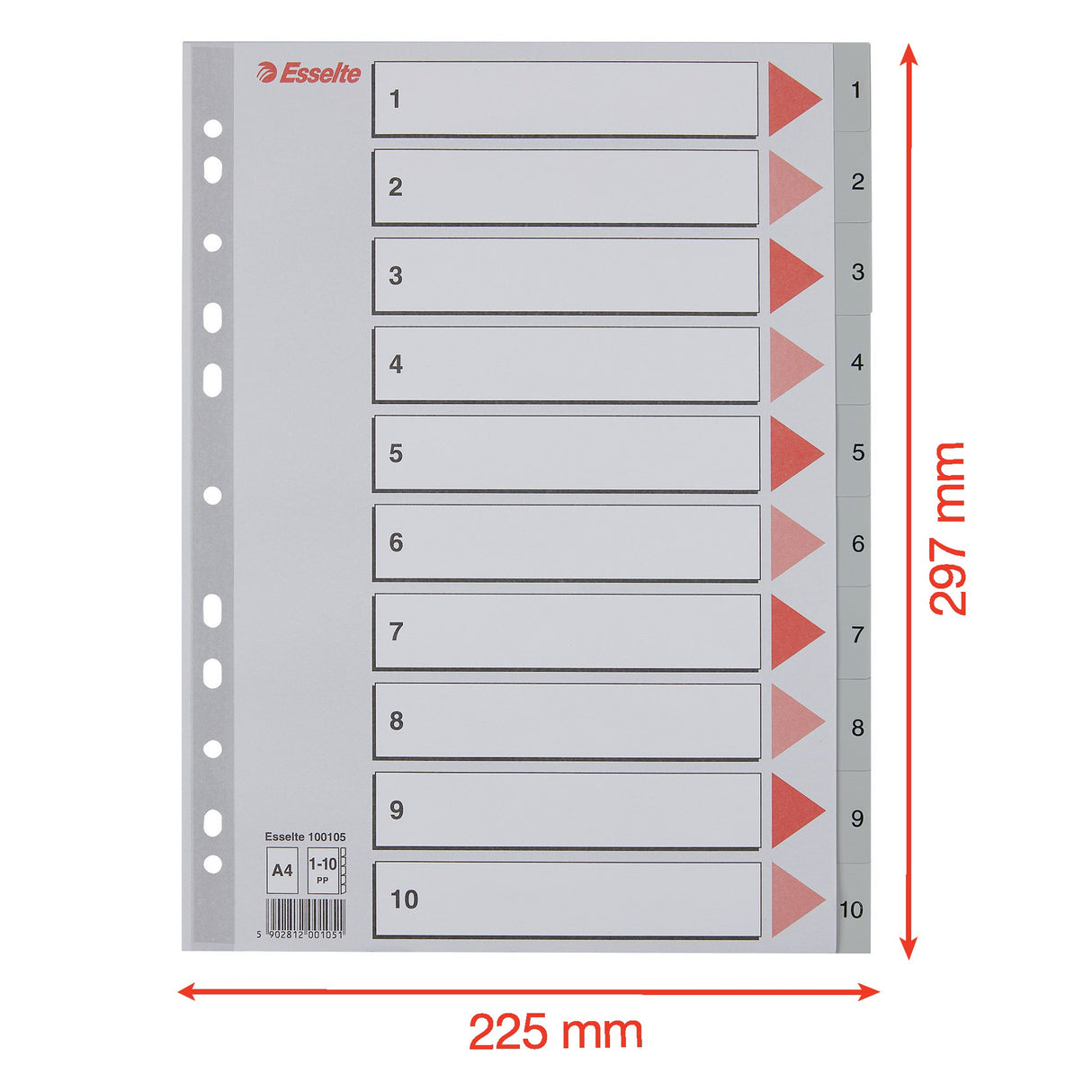 Register PP A4 1-10 grå – image 3
