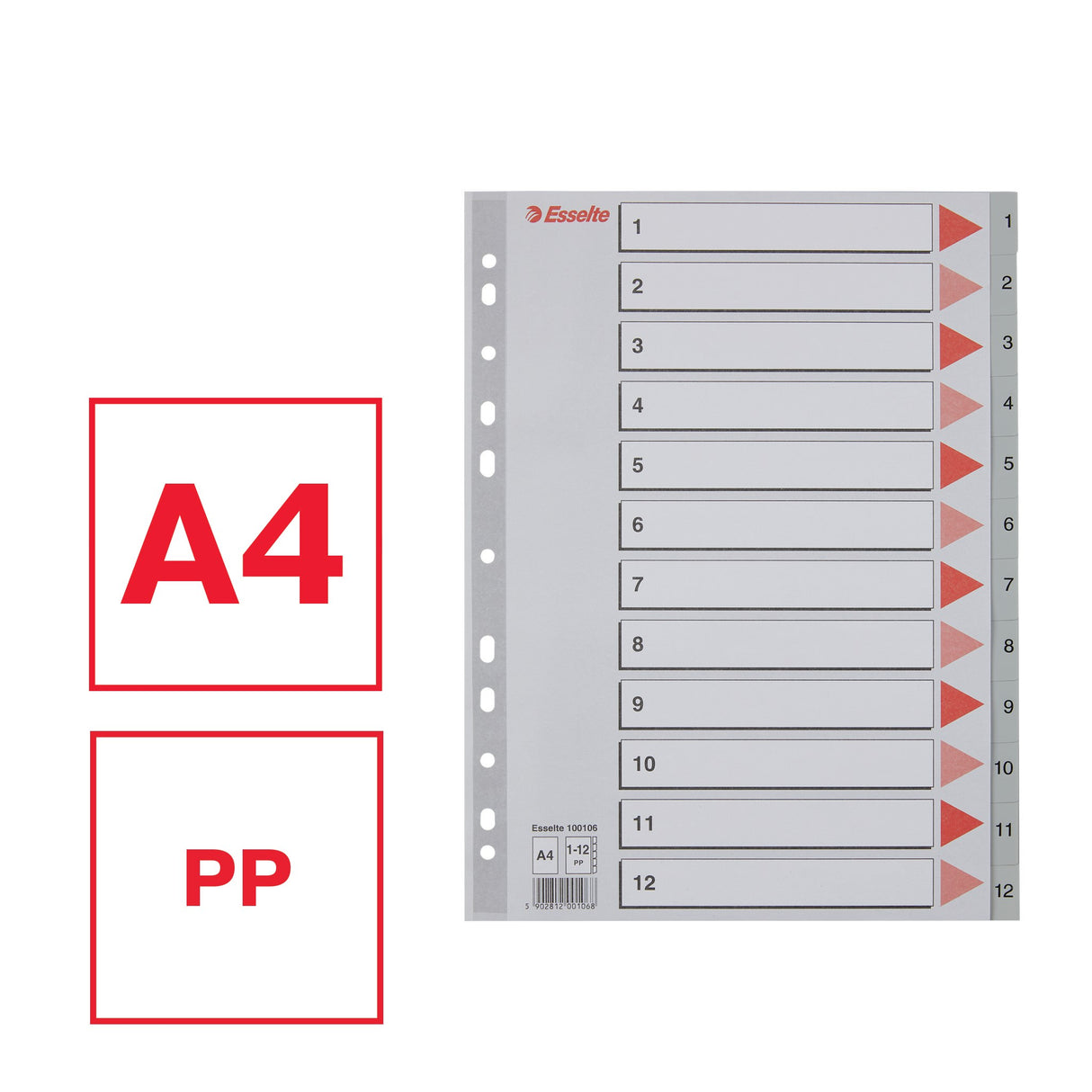 Register PP A4 1-12 grå – image 2