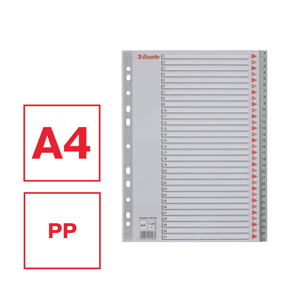Register PP A4 1-31 grå – image 2