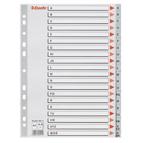 Register PP A4 A-Å grå