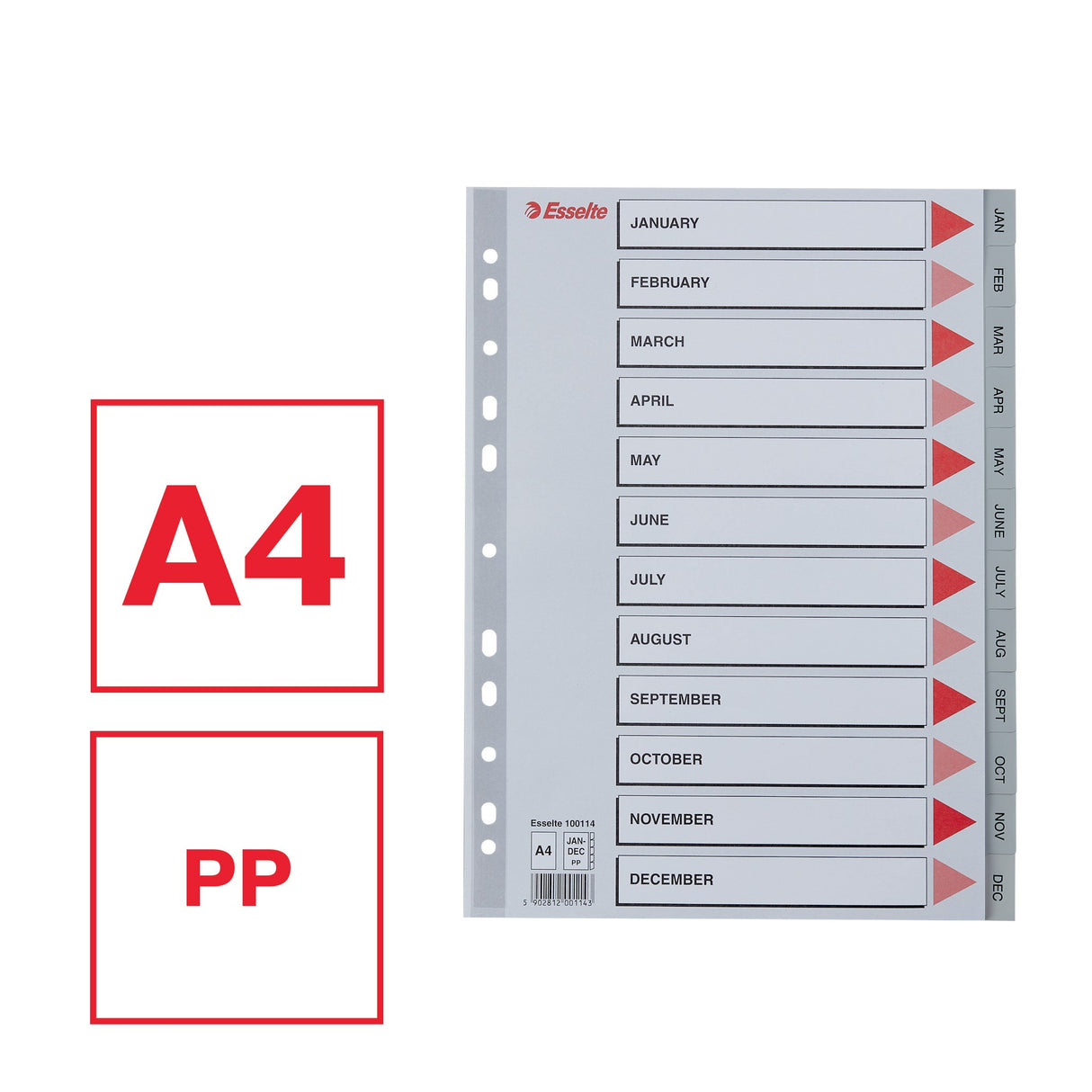 Register PP A4 Jan-Dec (GB) grå – image 2