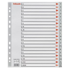 Register PP A4 maxi A-Å grå