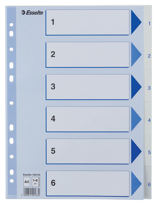 Register PP A4 1-6 hvid – image 1
