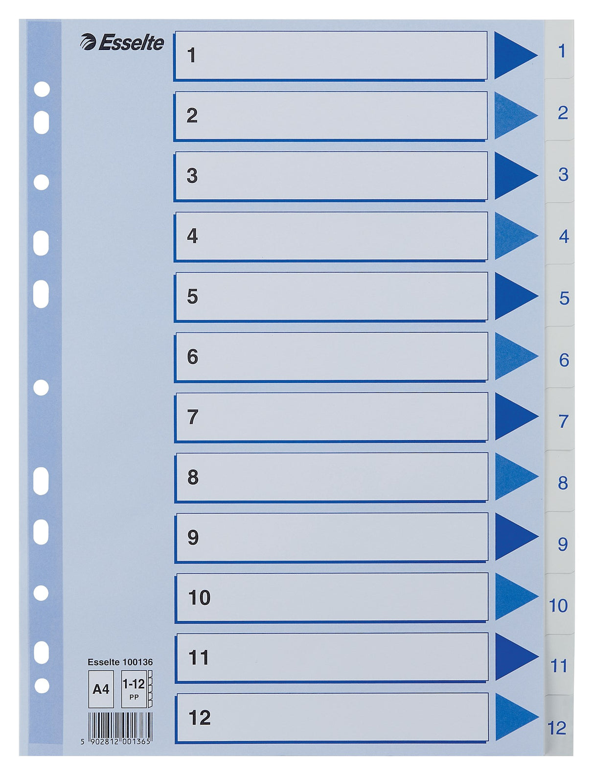 Register PP A4 1-12 hvid – image 1