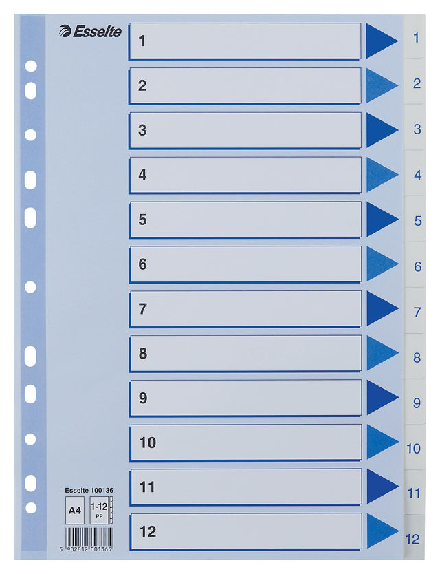 Register PP A4 1-12 hvid – image 1