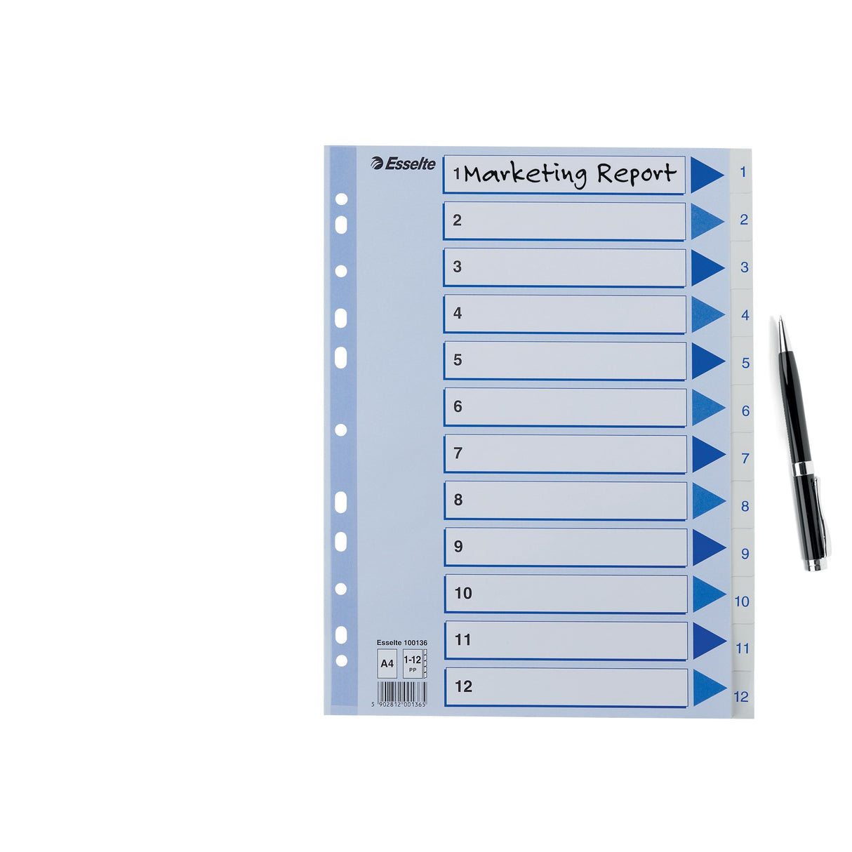 Register PP A4 1-12 hvid – image 4