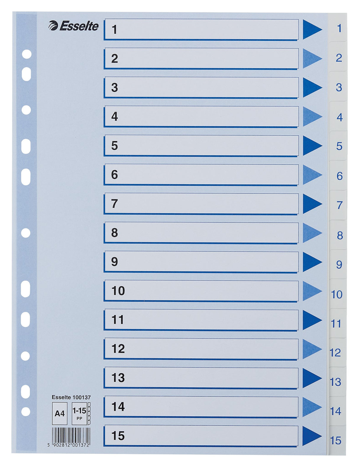 Register PP A4 1-15 hvid – image 1