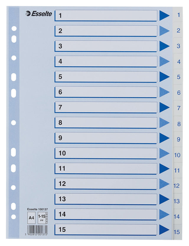 Register PP A4 1-15 hvid – image 1