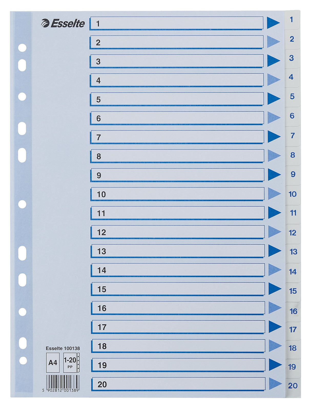 Register PP A4 1-20 hvid – image 1