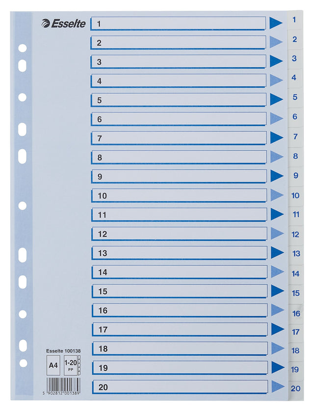 Register PP A4 1-20 hvid – image 1