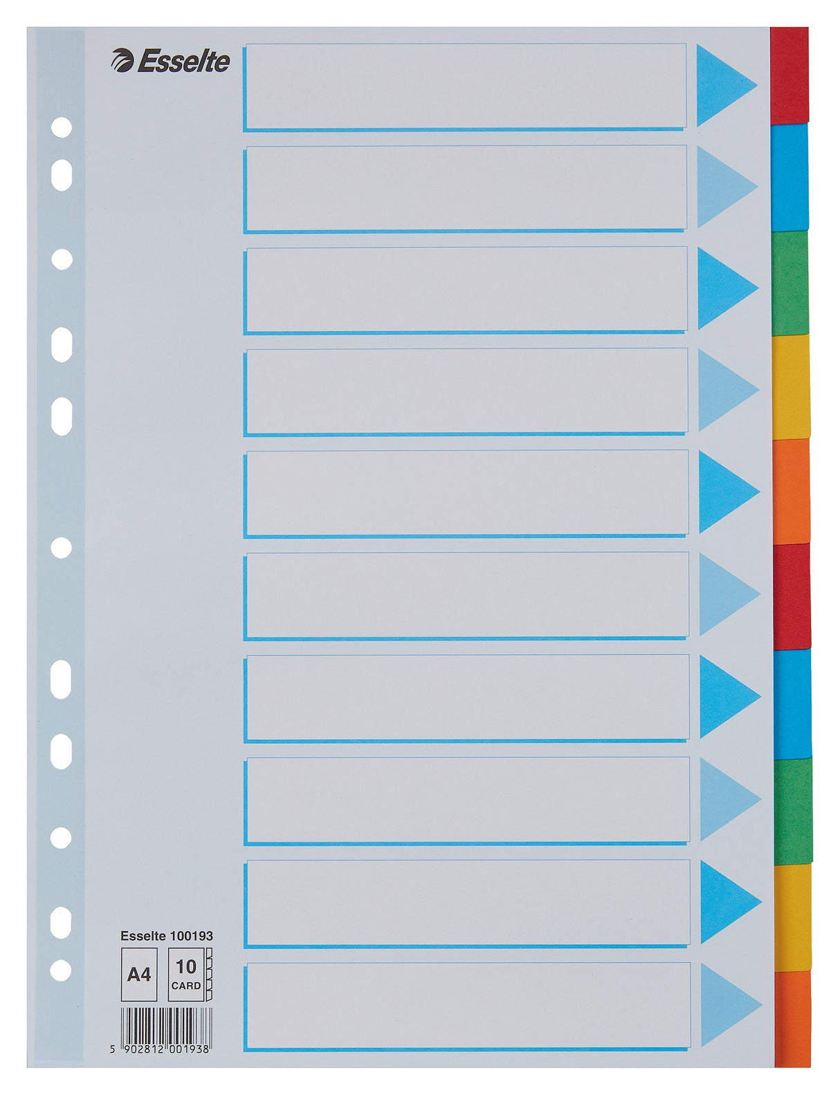 Faneblade karton A4 10-delt – image 1