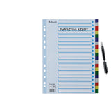 Faneblade PP A4 20-delt farvede faner – image 4