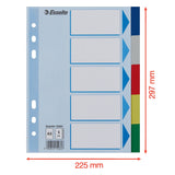 Faneblade PP A5 5-delt farvede faner – image 3