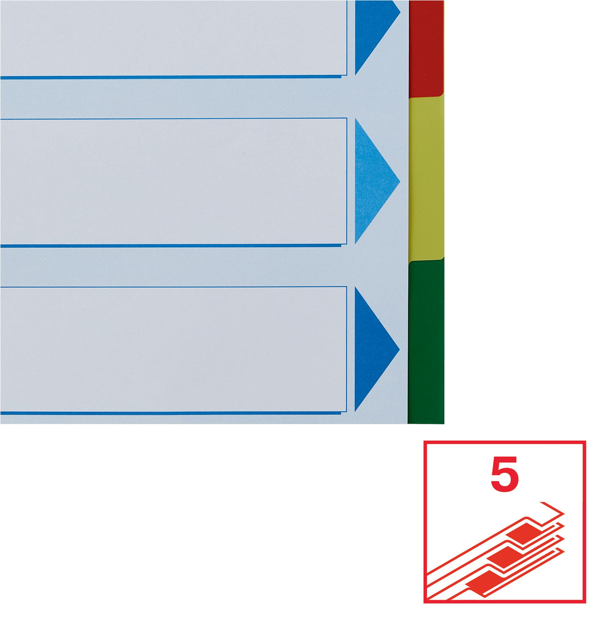 Faneblade PP A4 maxi 5-delt farvede faner – image 5