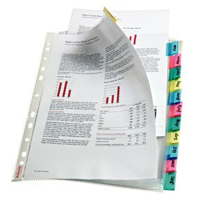 Indekslomme 12-delt 130my PP A4+ farvet