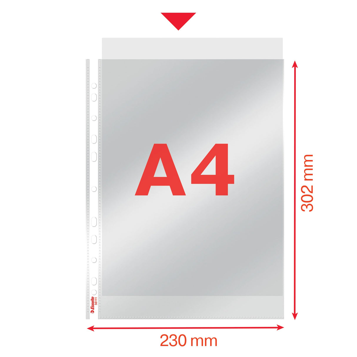 Esselte Lomme 75my PP glasklar A4 TÅ(10) – Plastlommer (billede 3)