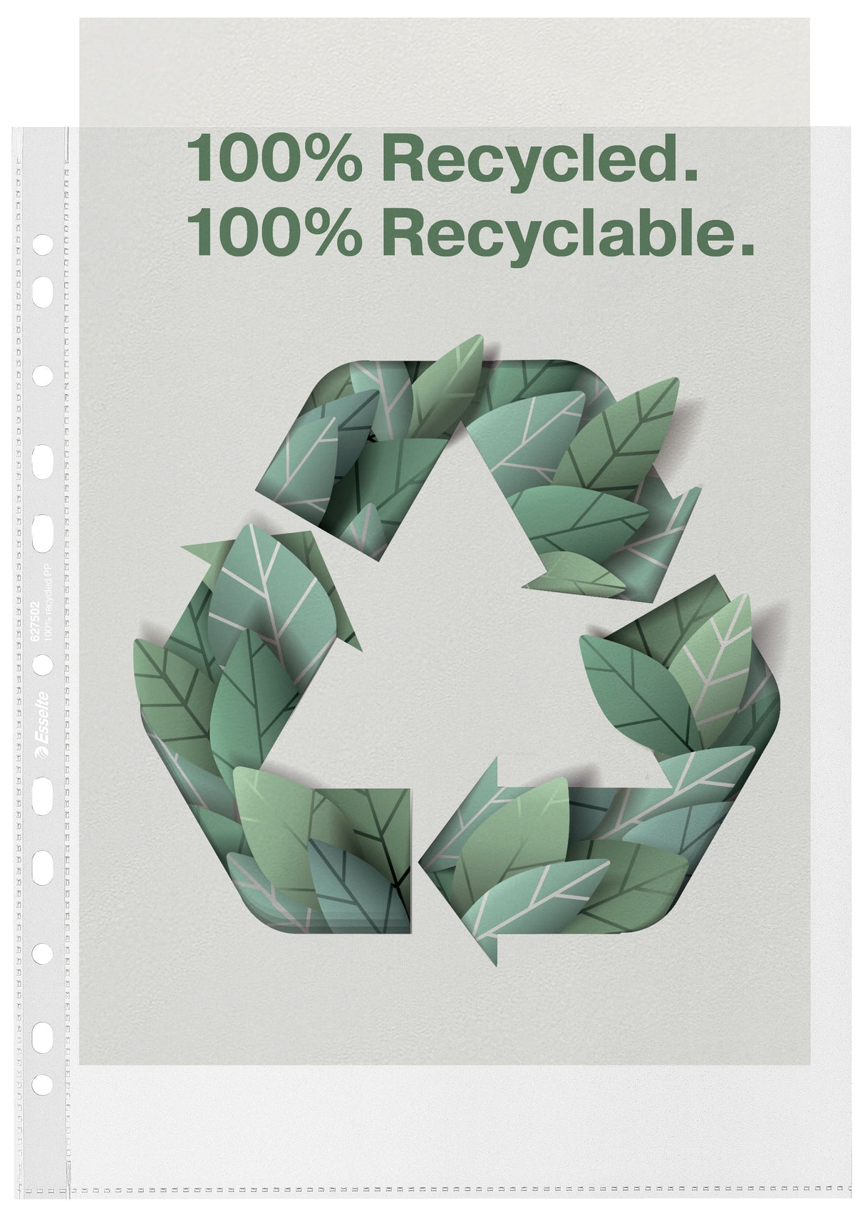 Esselte Lomme recycled 70my PP præg A4 maxi (50) – Plastlommer (billede 3)