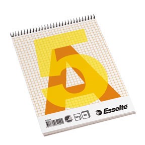 Esselte Spiralblok u/H A5 kvadreret 80ark 60g – Spiralblokke