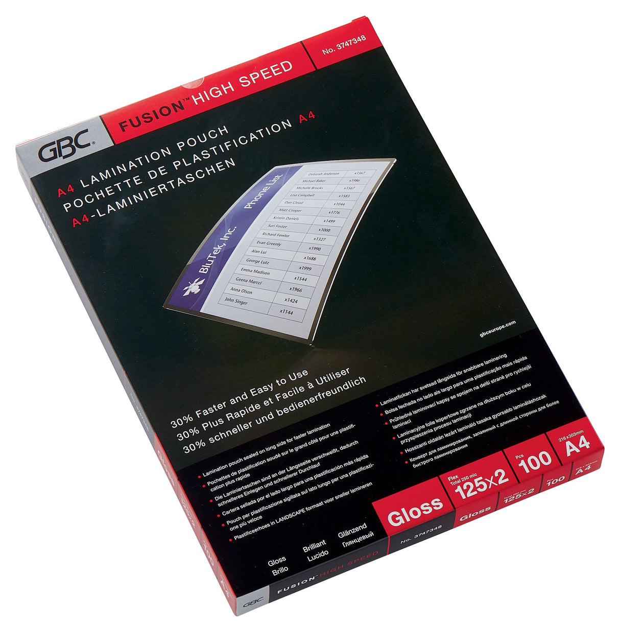 Lamineringsficka GBC A4 HiSp 125mic(100) – image 1