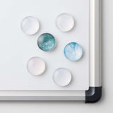 Whiteboard magneter i glas, Marmordesign, 6 stk