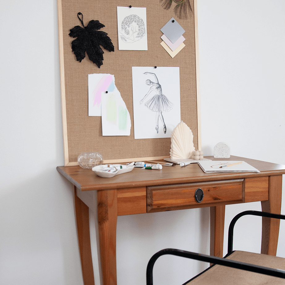 80 x 60 cm. Hessian opslagstavle med træramme – image 3