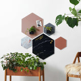 Sort Marmor Magnetisk glastavle | Hexagonal 42 cm. Sort Marmor Magnetisk glastavle  | Officely