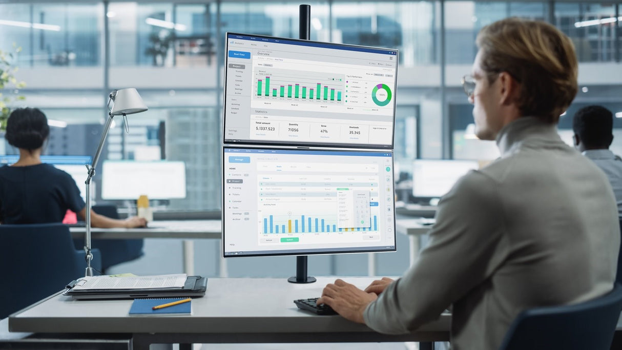 Kensington Dual Monitor Arm Vertical Stacking – image 1