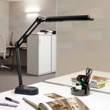 LED skrivebordslampe med fod, sort, MAULatlantic