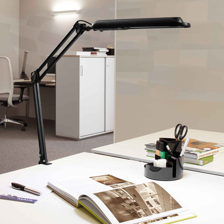 Naga A/S LED skrivebordlampe med bordklemme, sort, MAULatlantic – Belysning (billede 2)