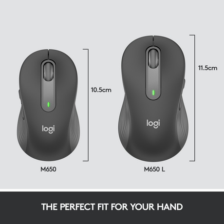 Logitech Signature M650 L Wireless Mouse, Graphite – Trådløse mus (billede 3)