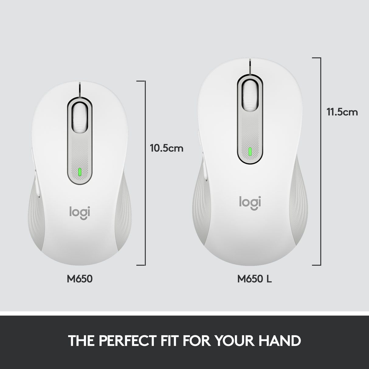 Logitech Signature M650 L Wireless Mouse, Off-white – Trådløse mus (billede 3)